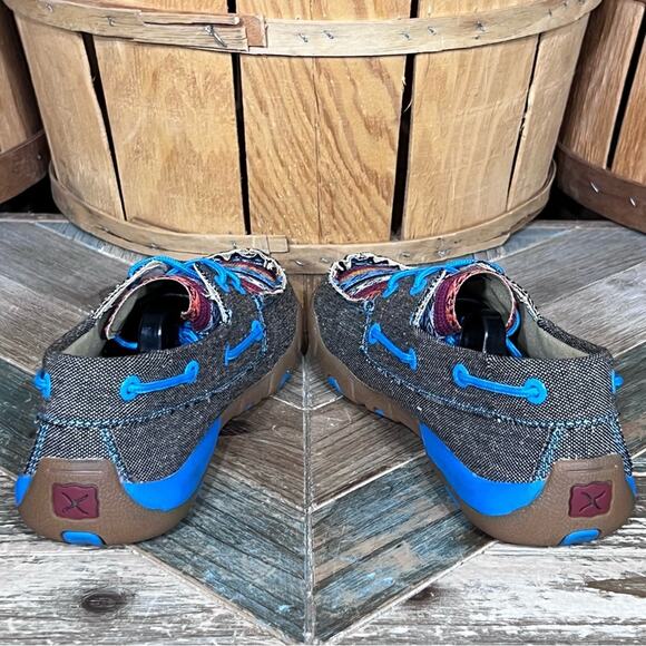 Twisted X Dusty Serape Blanket Canvas Boat Shoe Driving Mocs Shoes Womens Size 7 - Picture 8 of 12